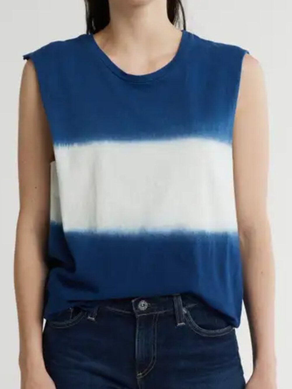 AG Adriano Goldschmied Loz Muscle Tank Tie Dye Blue/White Size: XS NWT